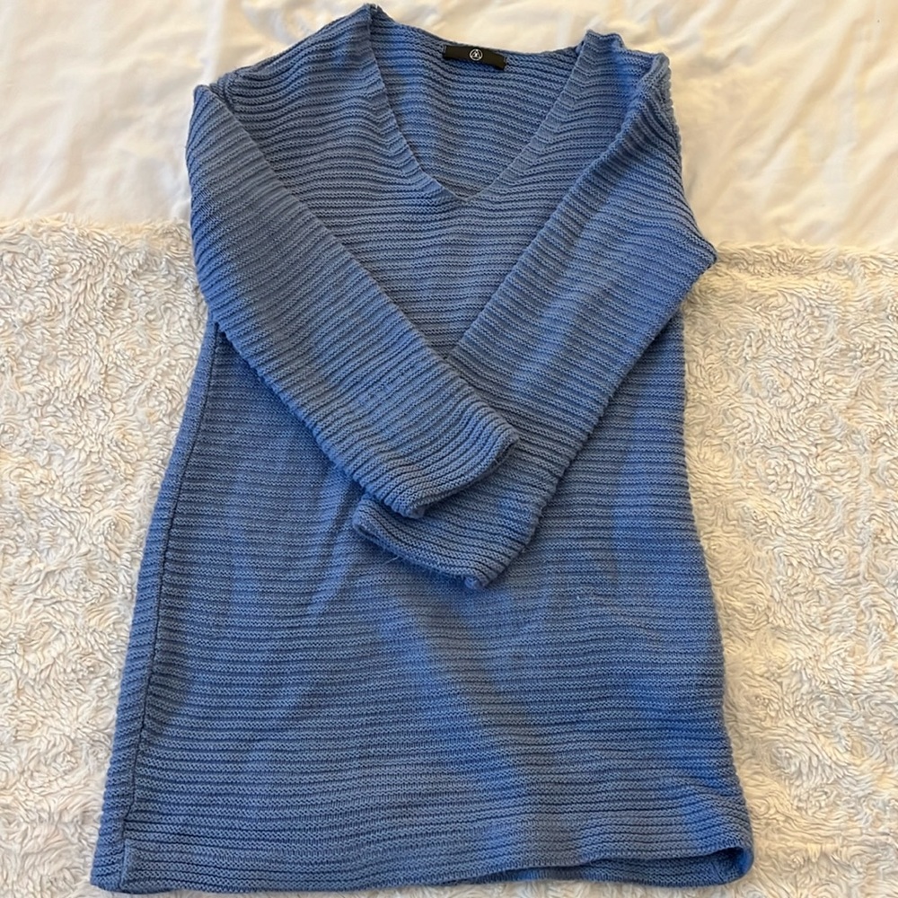 Long length light blue sweater